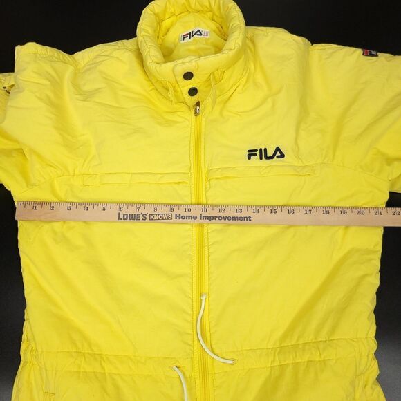 Vintage FILA 80s 90s Bright Yellow Snow Winter Ski Jumpsuit 42 Gorpcore Coverall - Picture 5 of 14